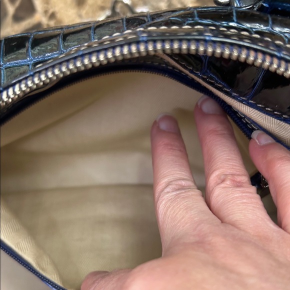 MCM Midnight Blue Crocodile Embossed Satchel - Picture 10 of 14